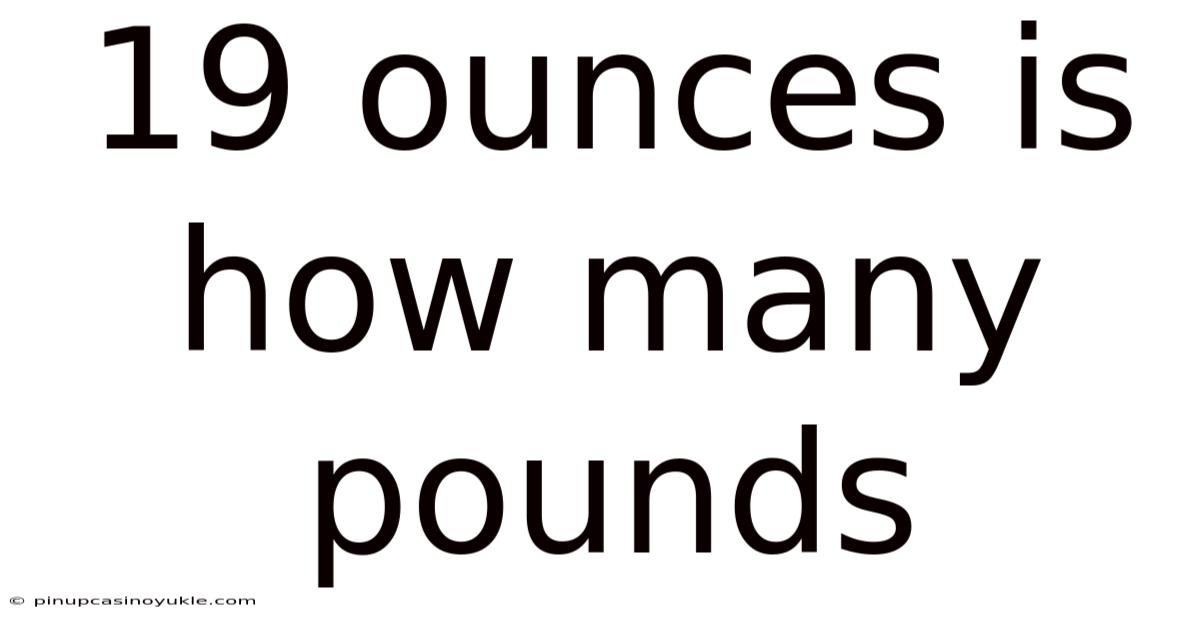 19 Ounces Is How Many Pounds