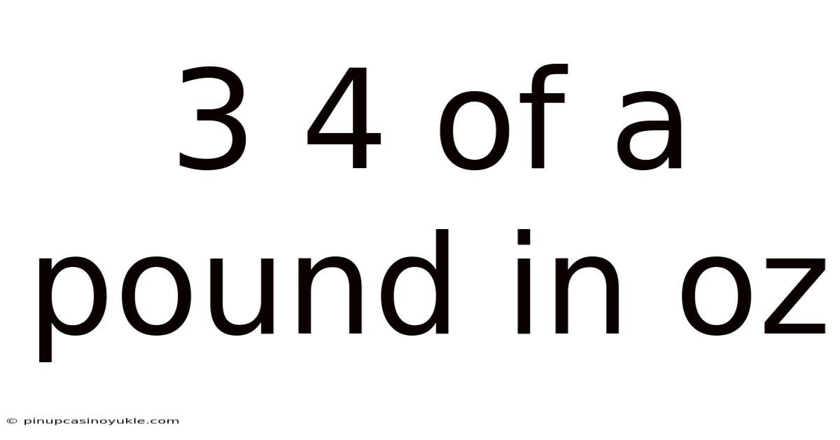 3 4 Of A Pound In Oz
