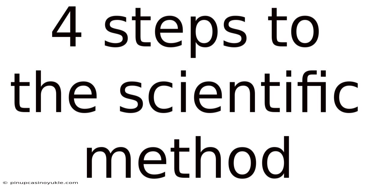 4 Steps To The Scientific Method