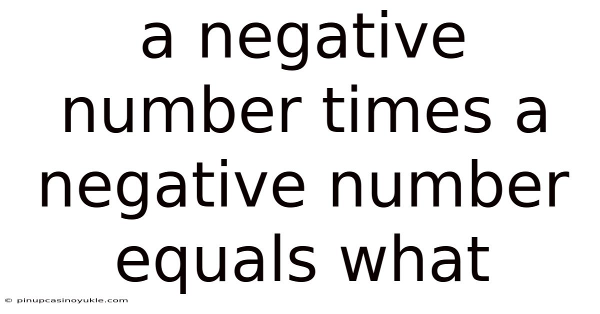 A Negative Number Times A Negative Number Equals What