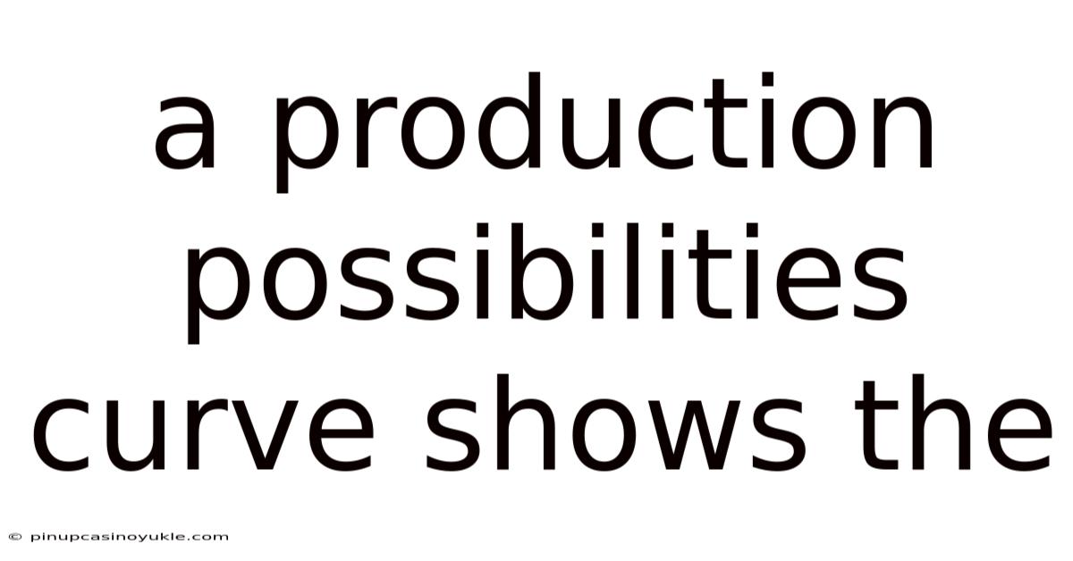 A Production Possibilities Curve Shows The
