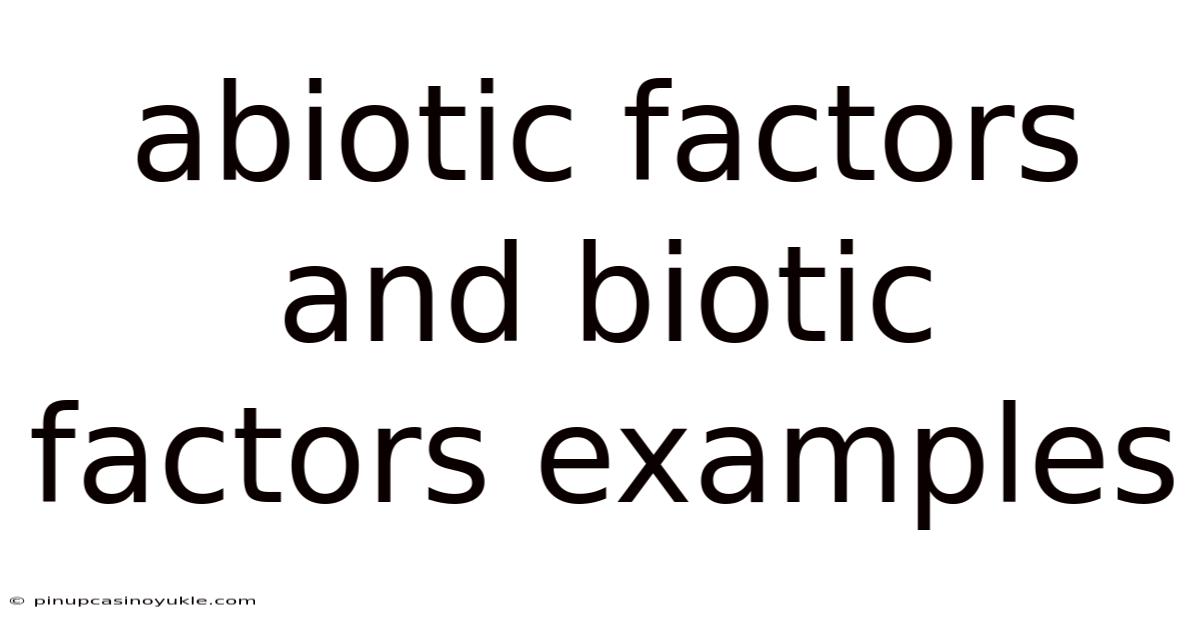 Abiotic Factors And Biotic Factors Examples