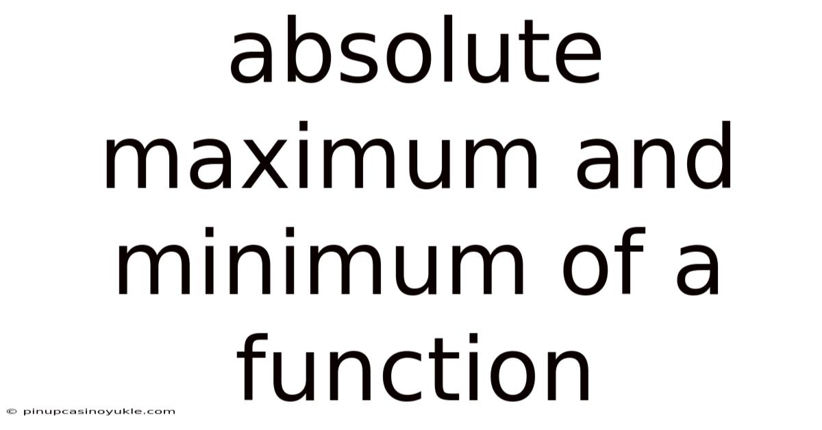 Absolute Maximum And Minimum Of A Function