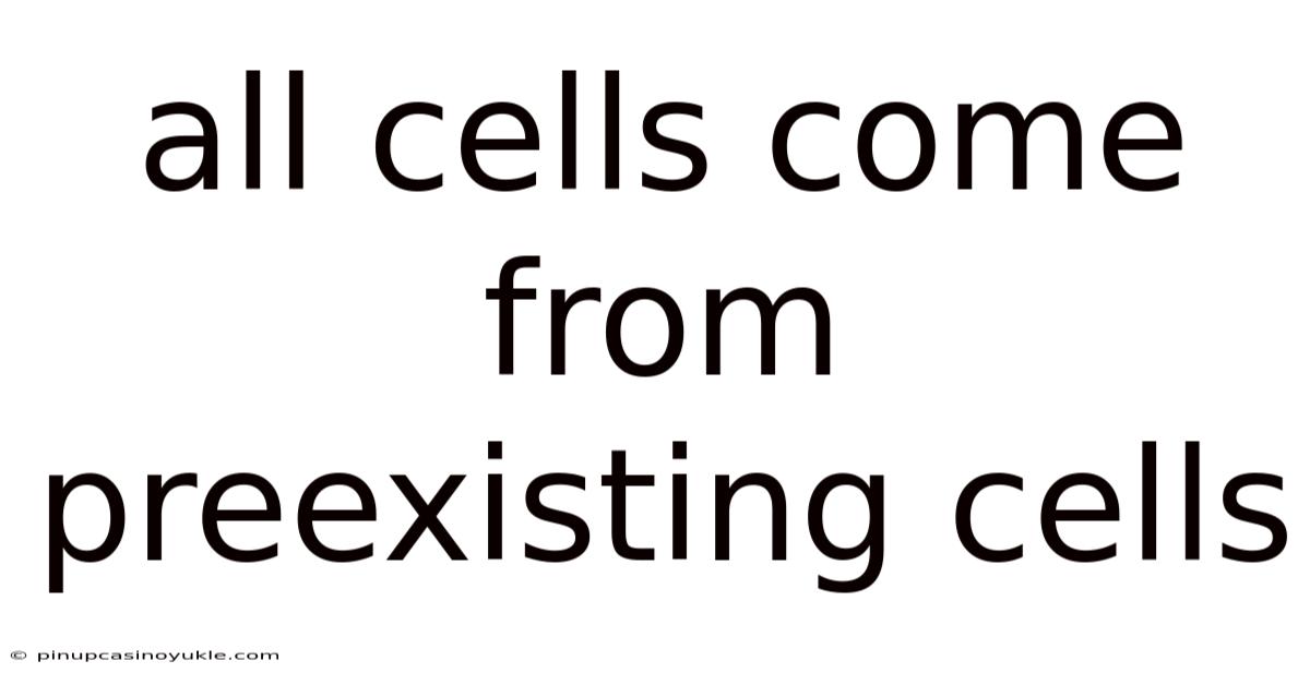 All Cells Come From Preexisting Cells