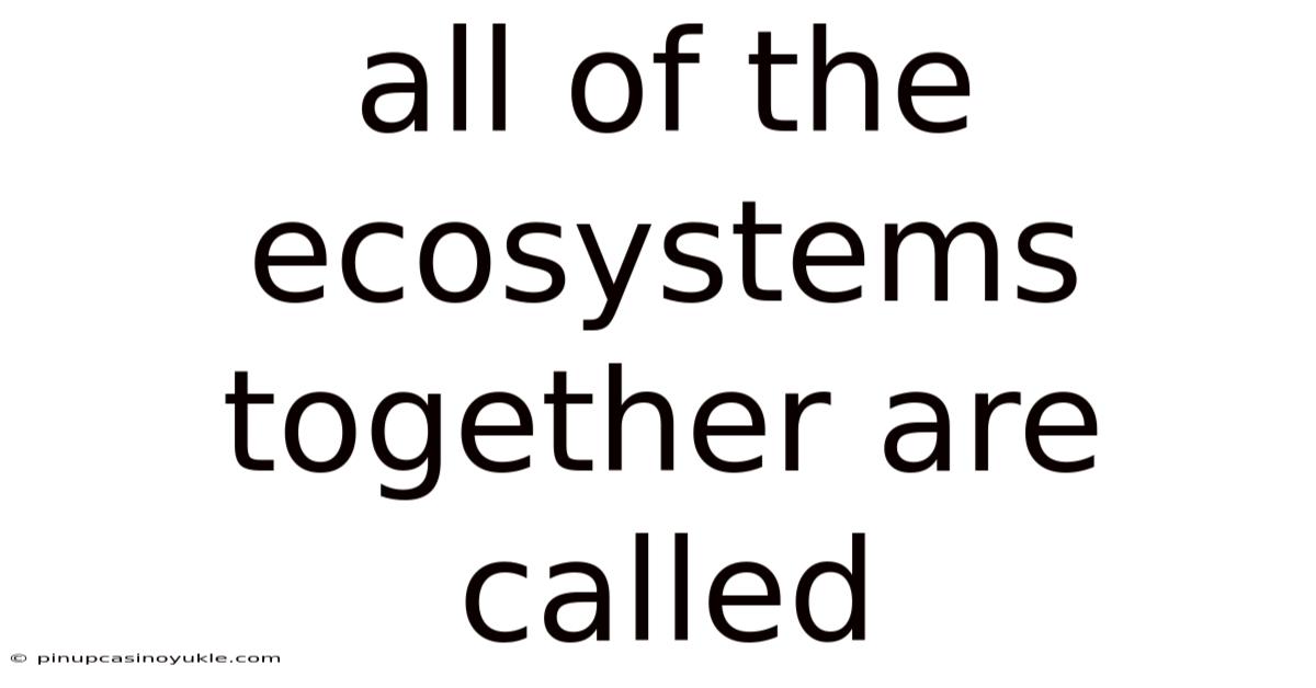 All Of The Ecosystems Together Are Called