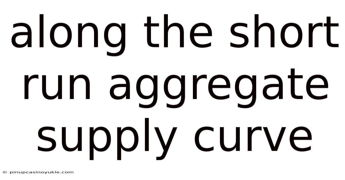 Along The Short Run Aggregate Supply Curve