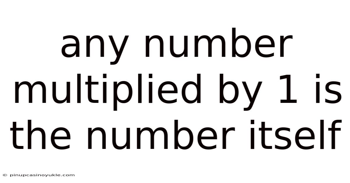Any Number Multiplied By 1 Is The Number Itself