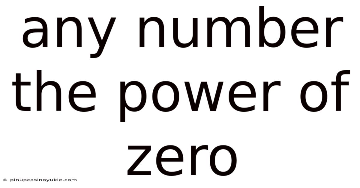 Any Number The Power Of Zero