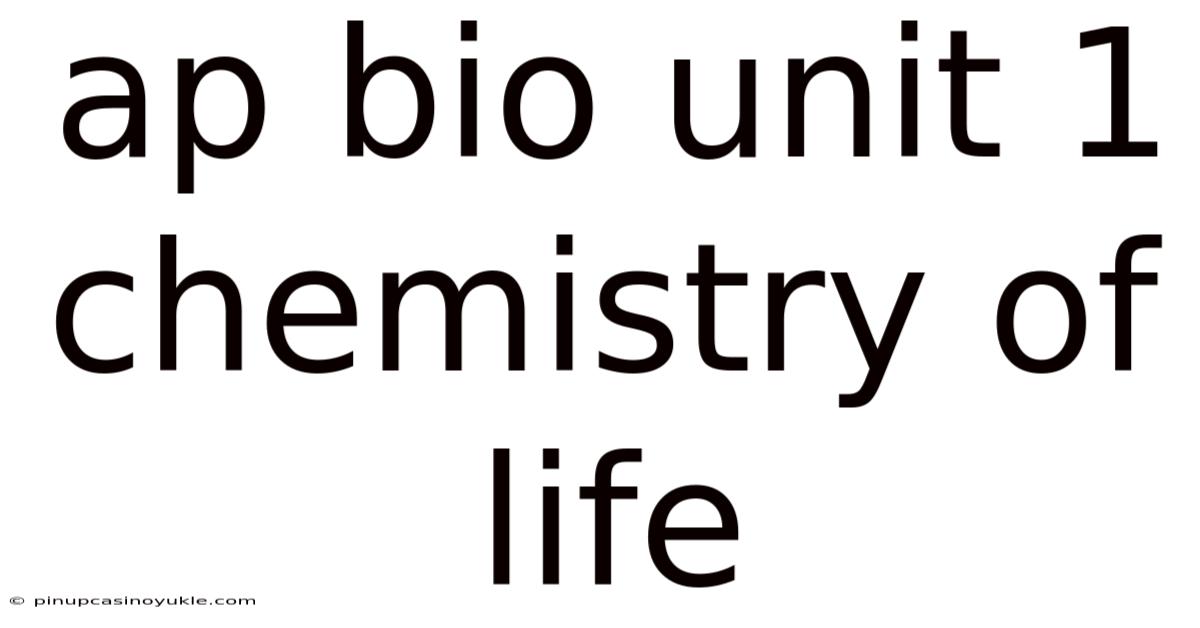 Ap Bio Unit 1 Chemistry Of Life