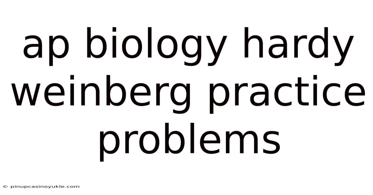 Ap Biology Hardy Weinberg Practice Problems