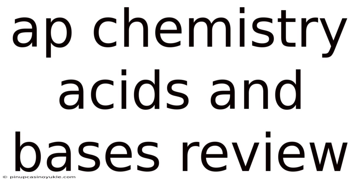 Ap Chemistry Acids And Bases Review