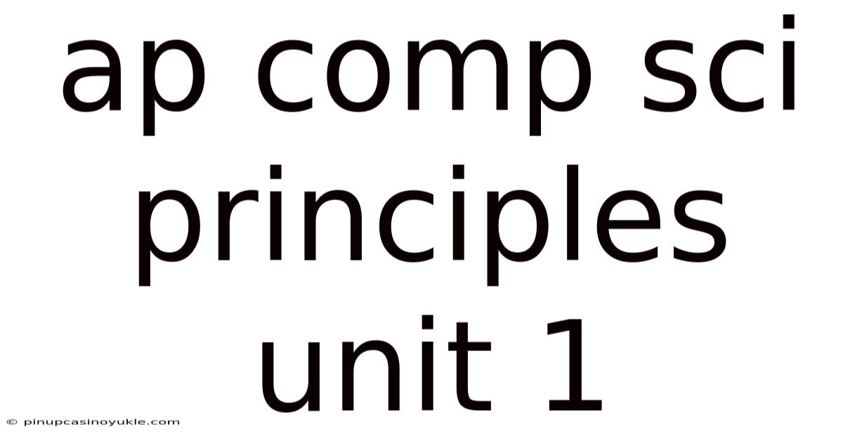 Ap Comp Sci Principles Unit 1