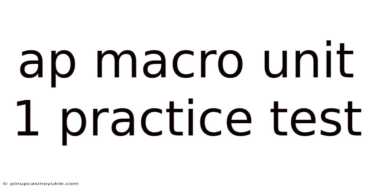 Ap Macro Unit 1 Practice Test