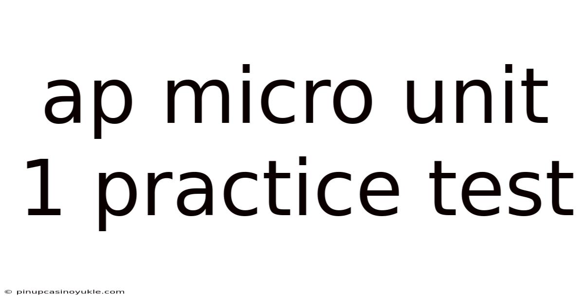 Ap Micro Unit 1 Practice Test