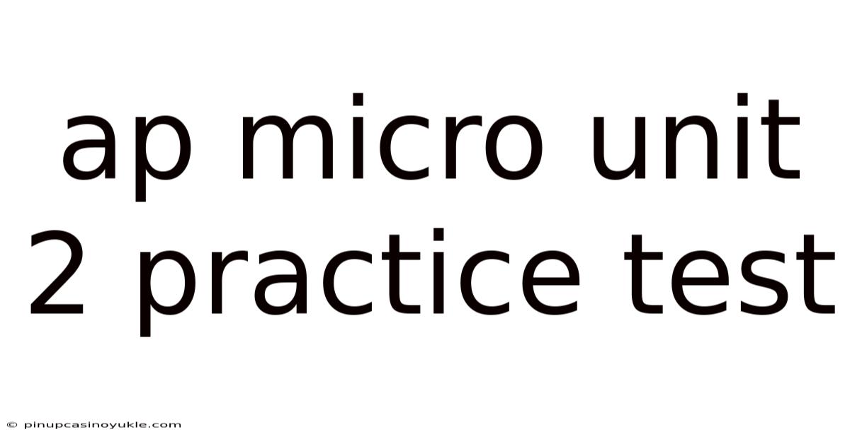 Ap Micro Unit 2 Practice Test