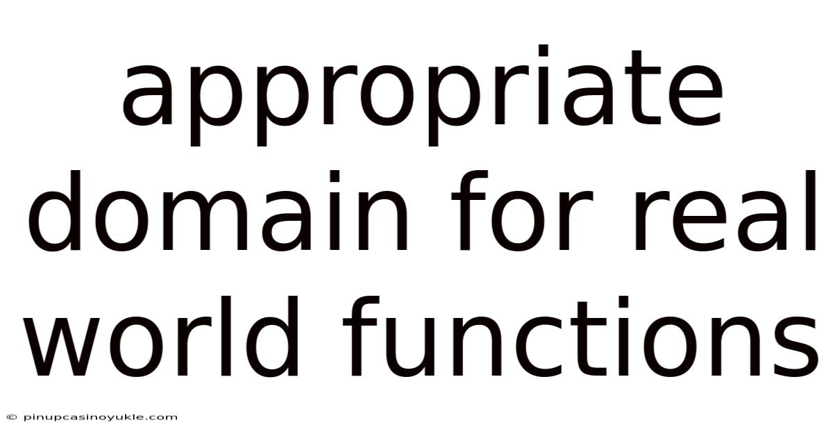 Appropriate Domain For Real World Functions