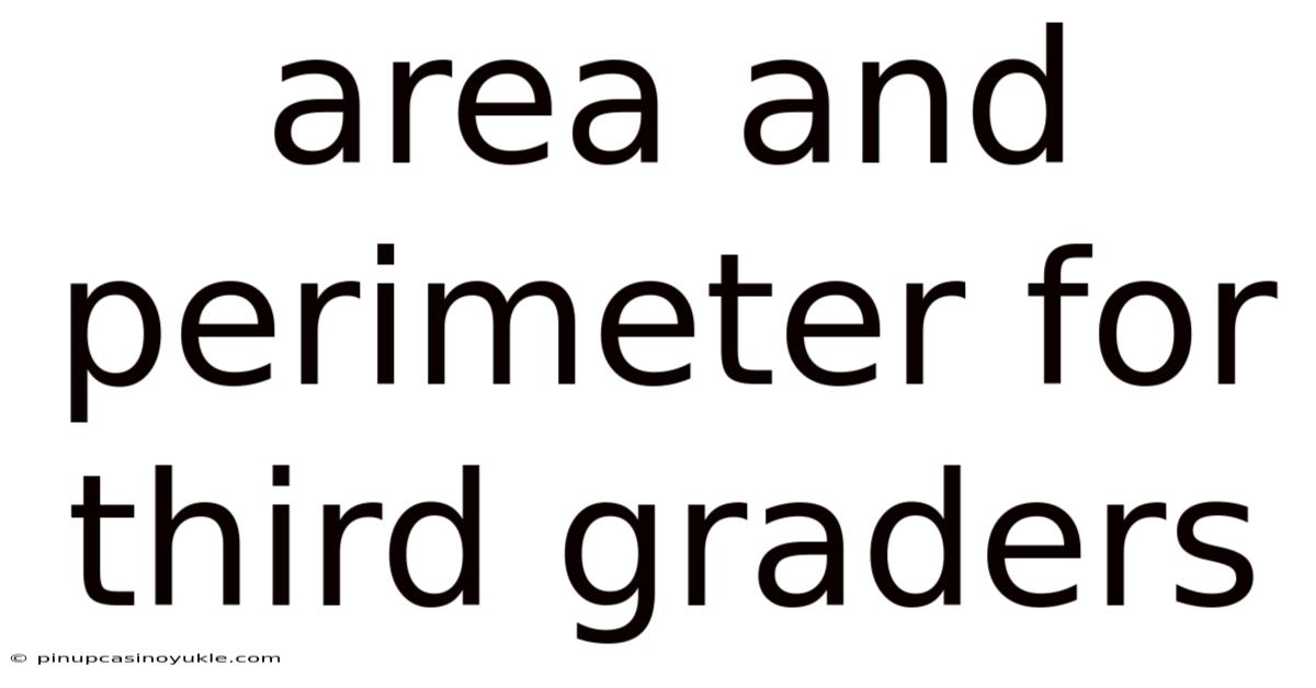 Area And Perimeter For Third Graders