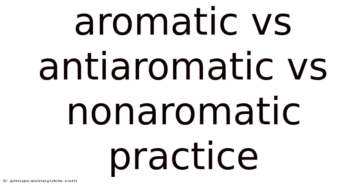 Aromatic Vs Antiaromatic Vs Nonaromatic Practice