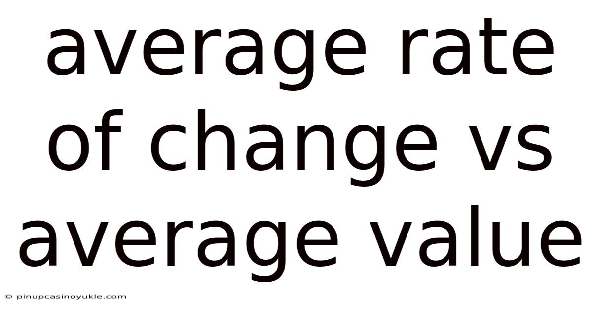 Average Rate Of Change Vs Average Value