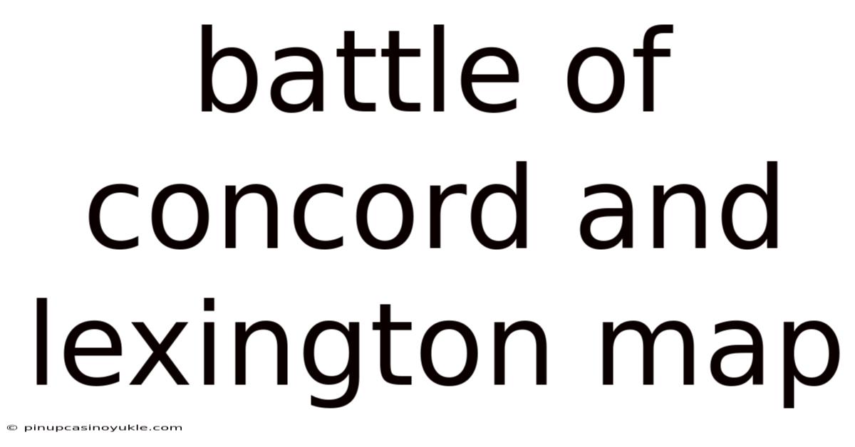Battle Of Concord And Lexington Map