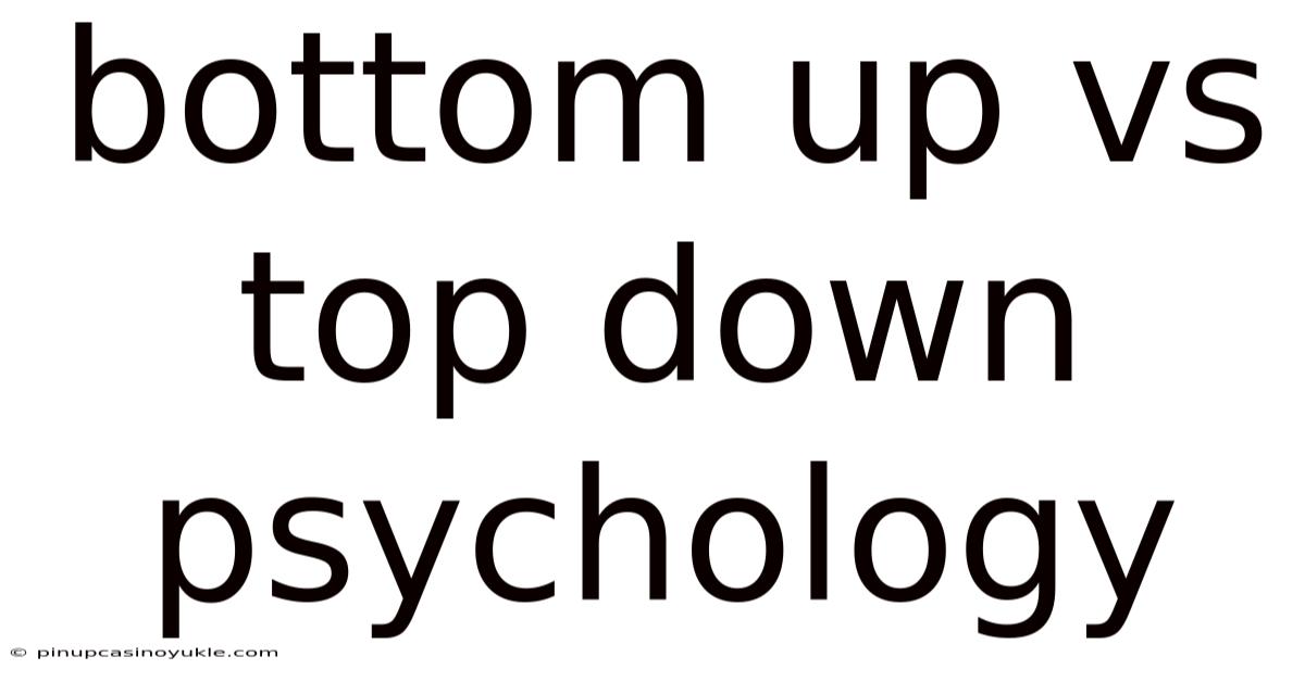 Bottom Up Vs Top Down Psychology