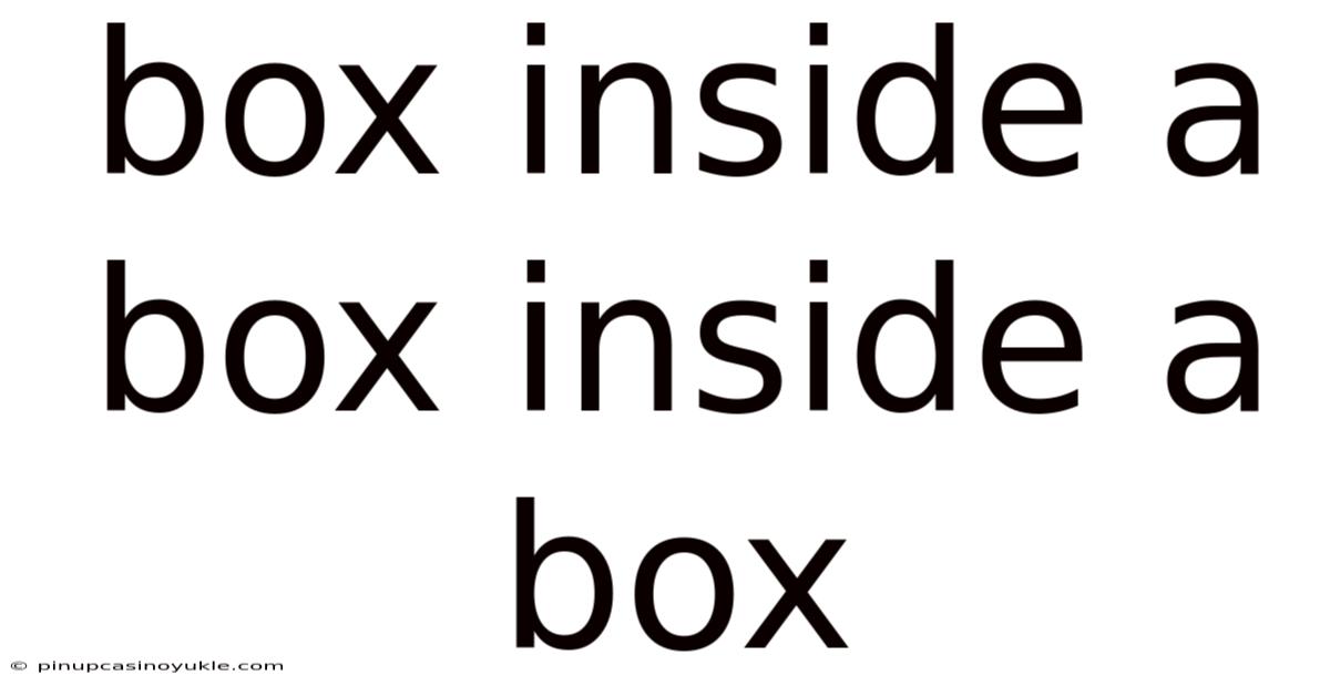 Box Inside A Box Inside A Box