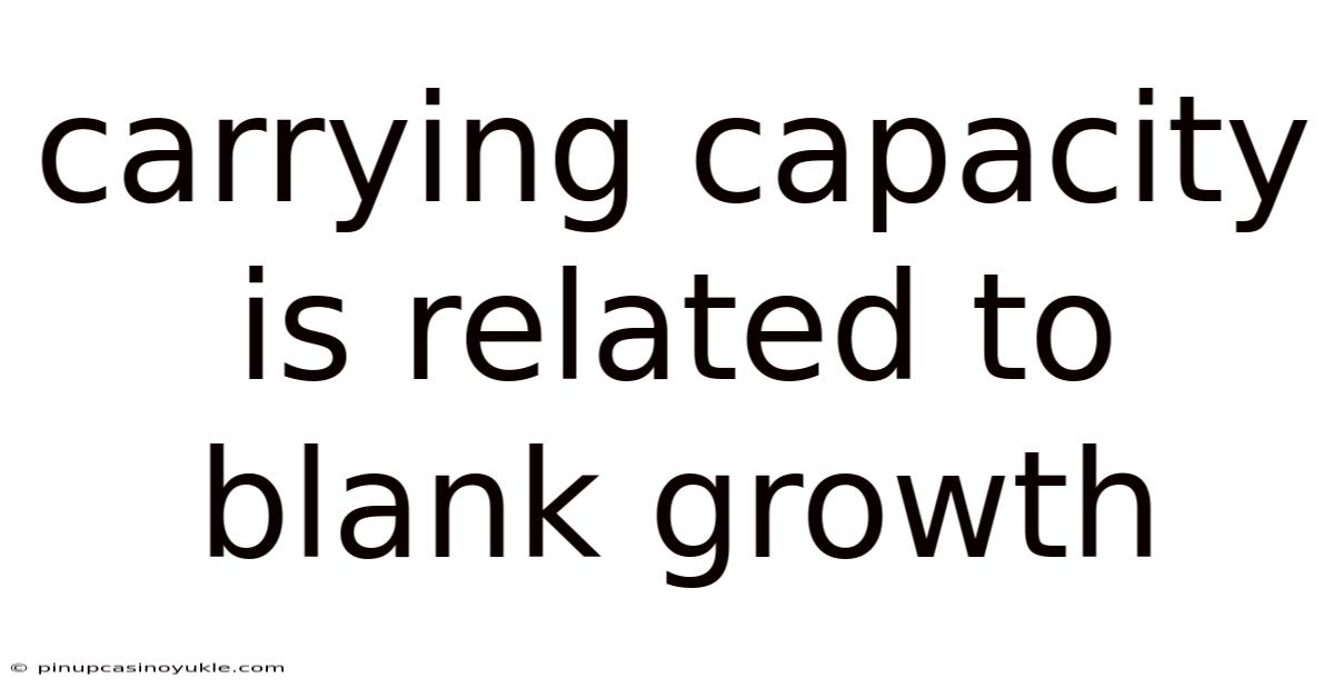 Carrying Capacity Is Related To Blank Growth