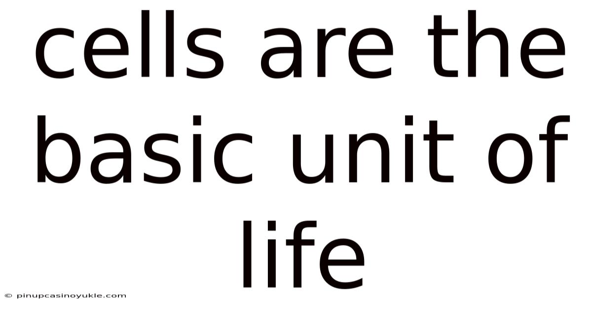 Cells Are The Basic Unit Of Life