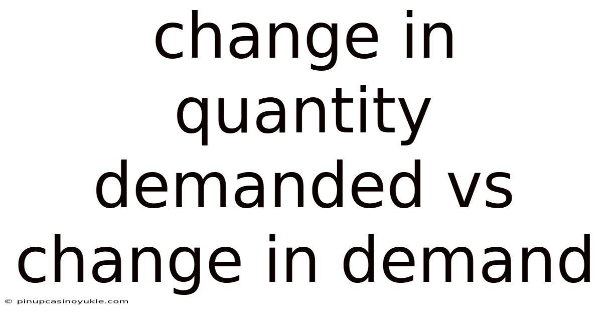 Change In Quantity Demanded Vs Change In Demand