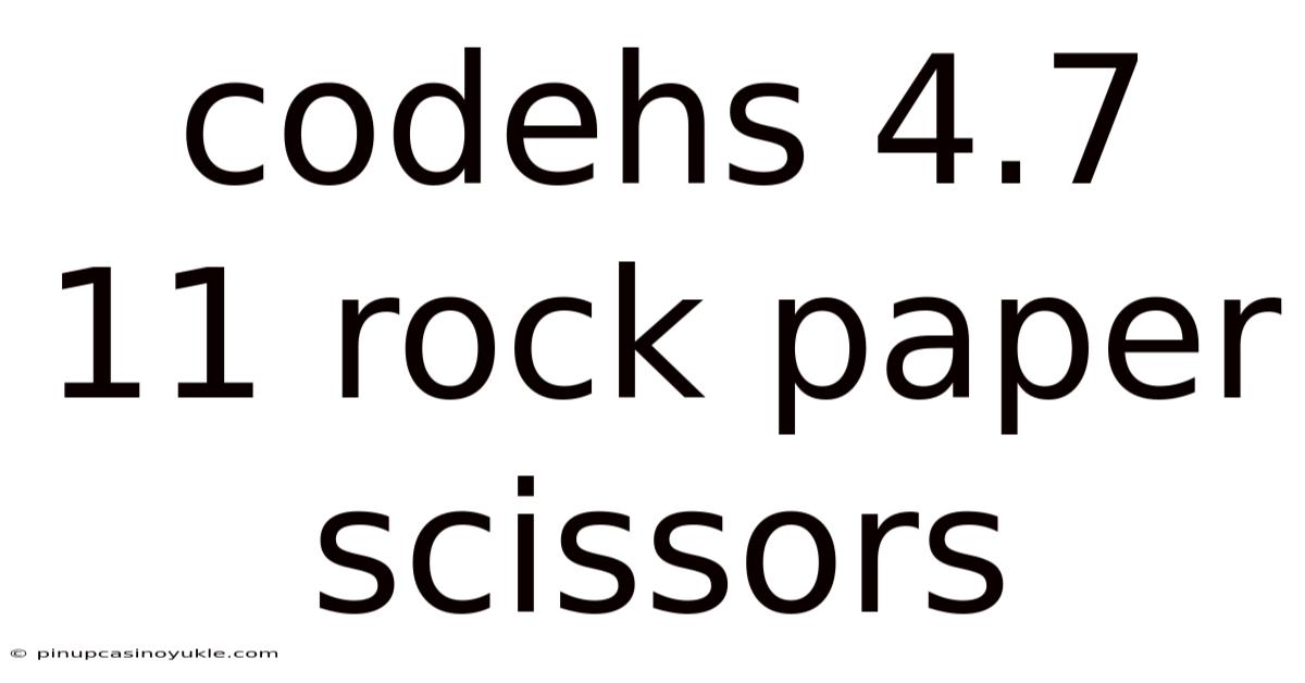 Codehs 4.7 11 Rock Paper Scissors