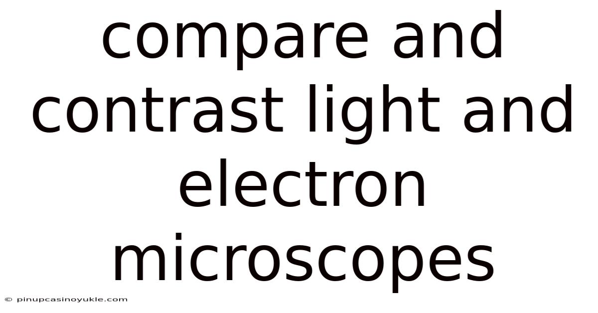 Compare And Contrast Light And Electron Microscopes