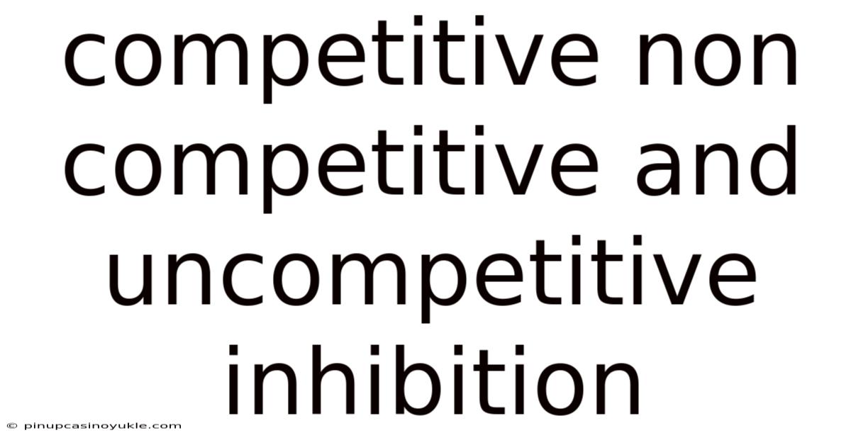 Competitive Non Competitive And Uncompetitive Inhibition
