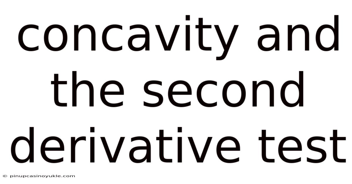 Concavity And The Second Derivative Test