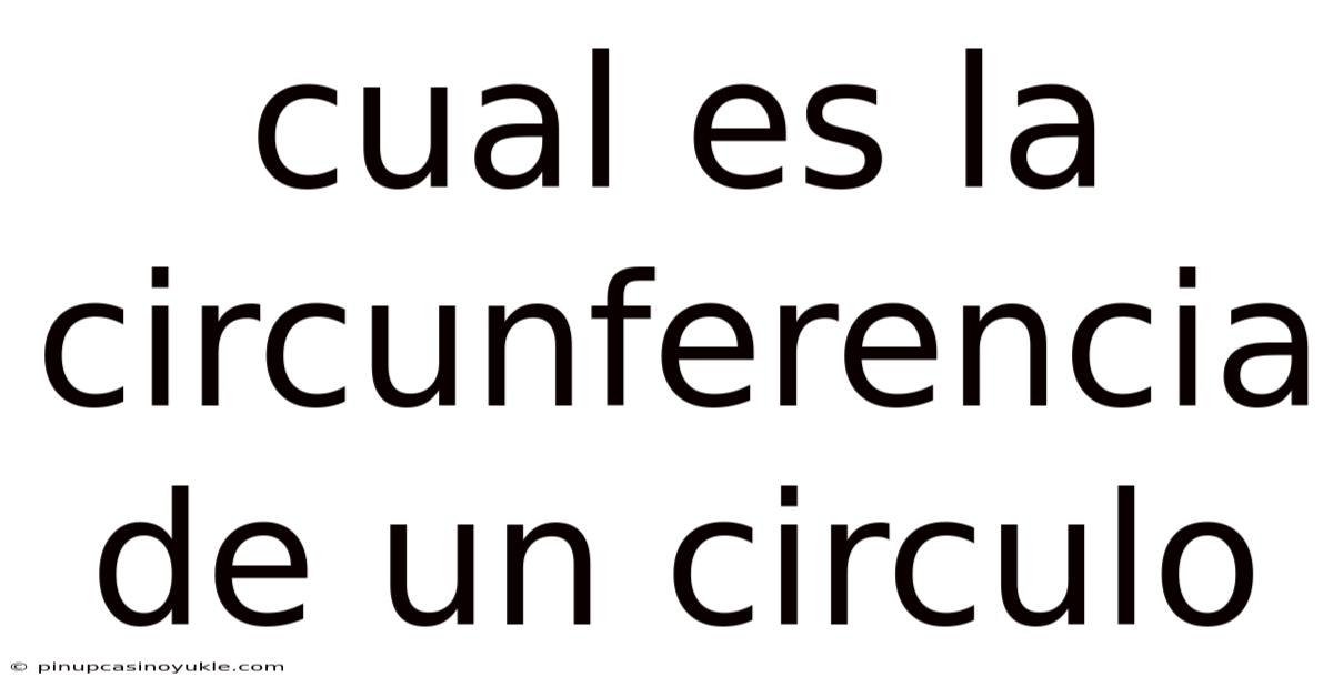 Cual Es La Circunferencia De Un Circulo