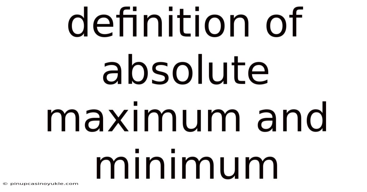 Definition Of Absolute Maximum And Minimum