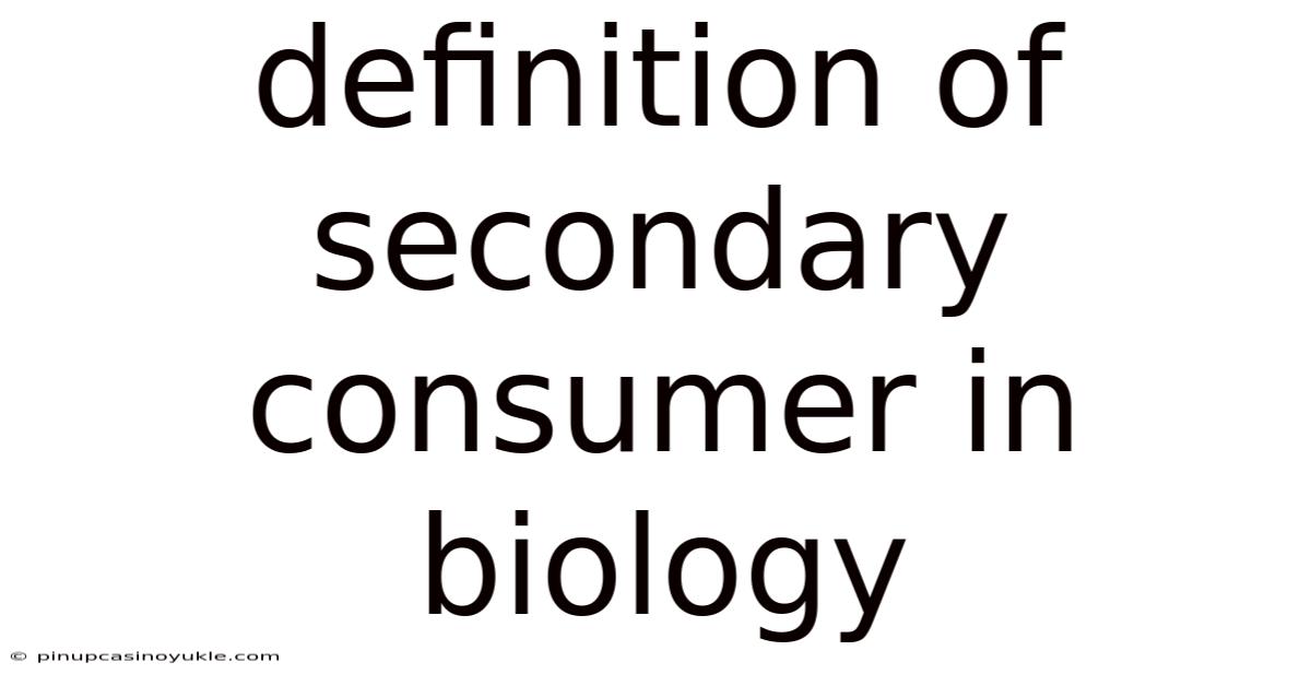 Definition Of Secondary Consumer In Biology