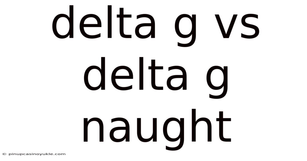 Delta G Vs Delta G Naught