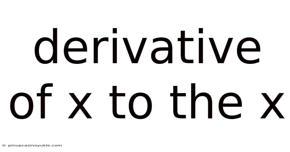 Derivative Of X To The X
