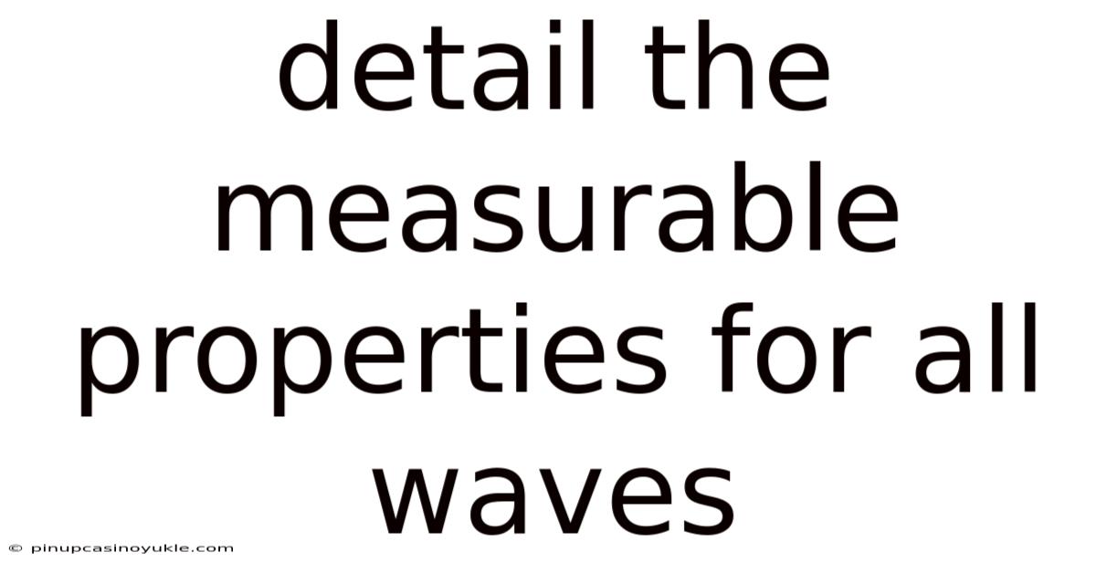 Detail The Measurable Properties For All Waves