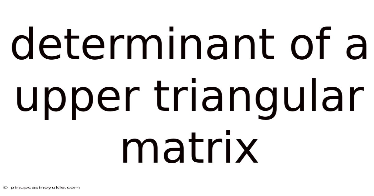 Determinant Of A Upper Triangular Matrix