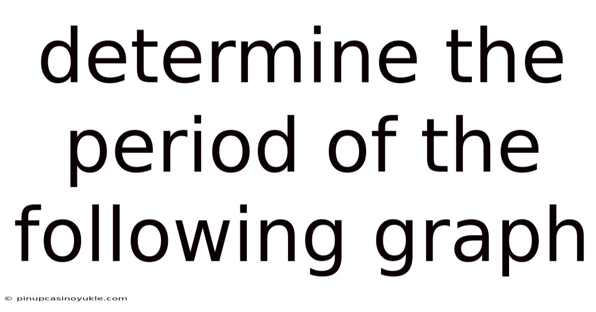 Determine The Period Of The Following Graph