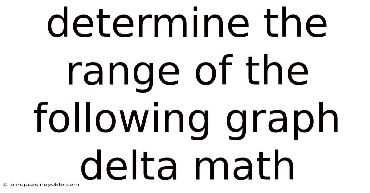 Determine The Range Of The Following Graph Delta Math