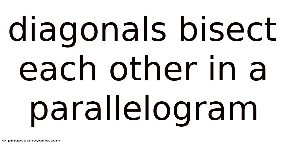 Diagonals Bisect Each Other In A Parallelogram