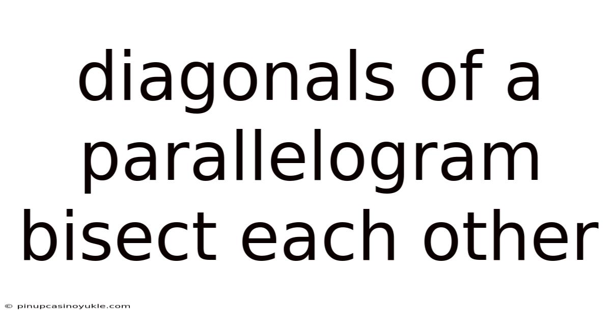 Diagonals Of A Parallelogram Bisect Each Other