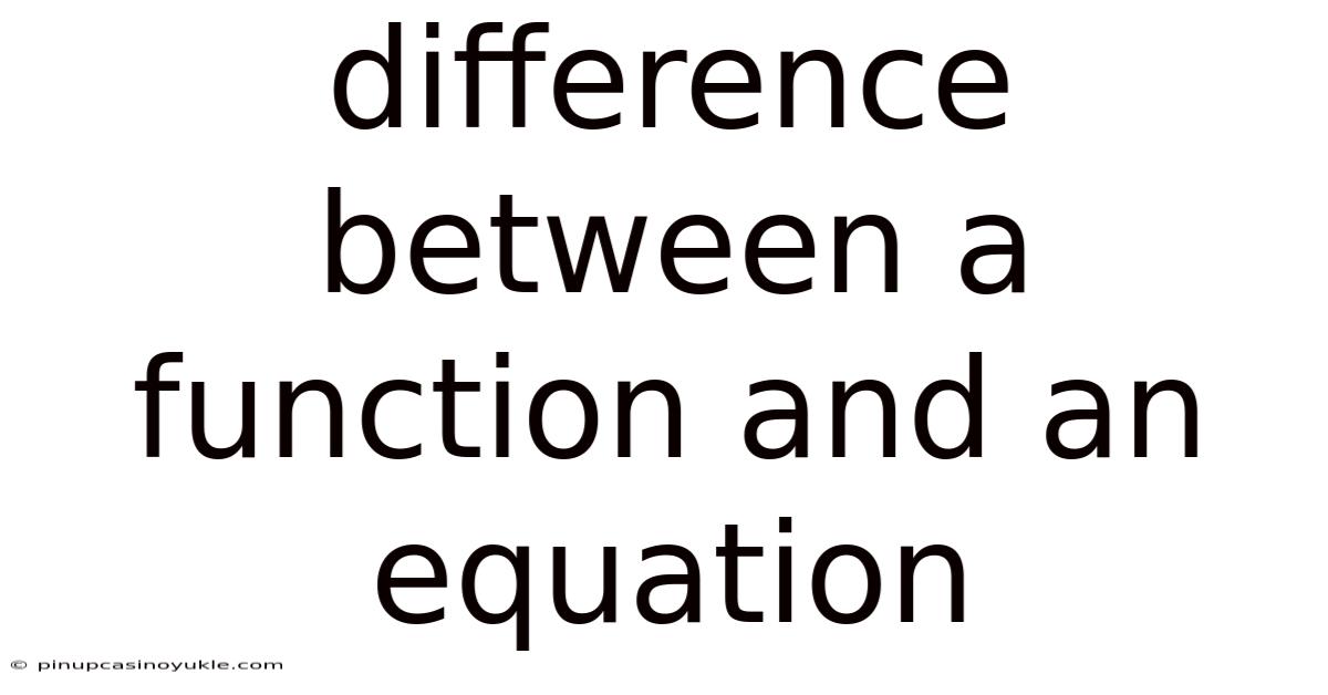 Difference Between A Function And An Equation