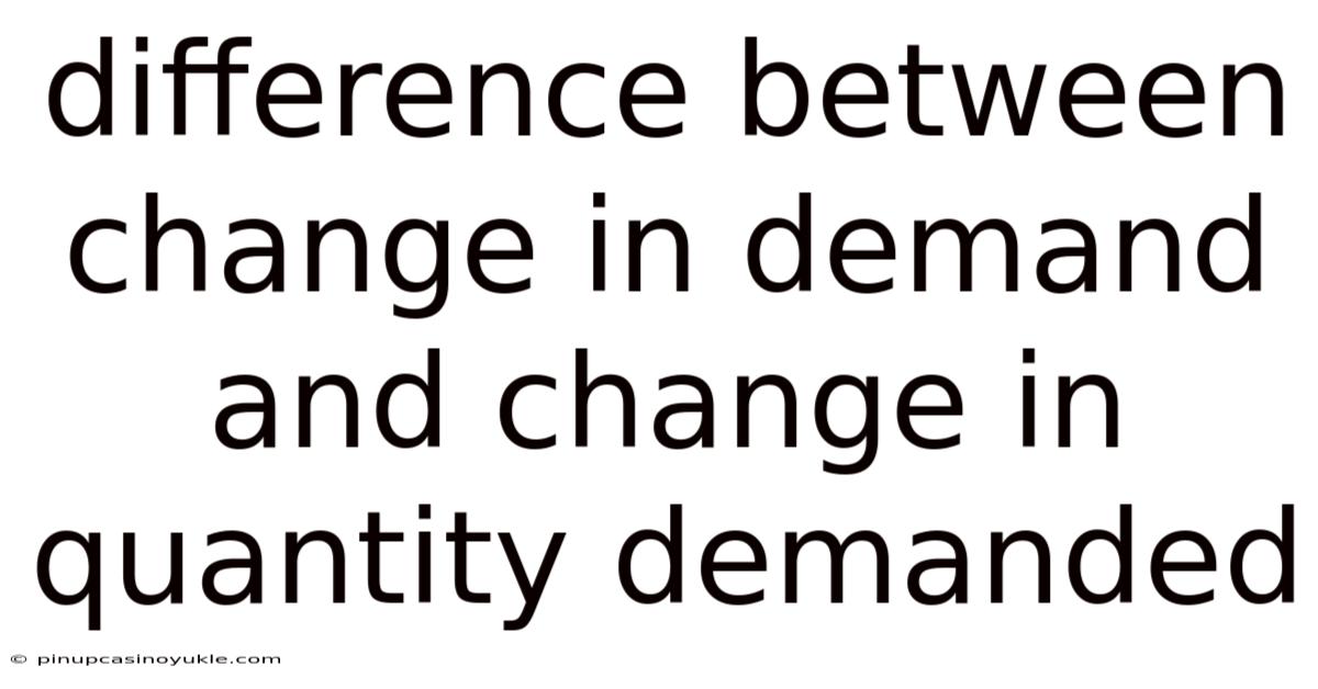 Difference Between Change In Demand And Change In Quantity Demanded