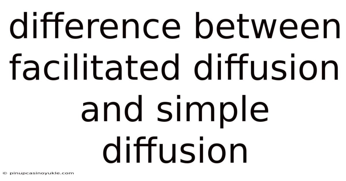 Difference Between Facilitated Diffusion And Simple Diffusion