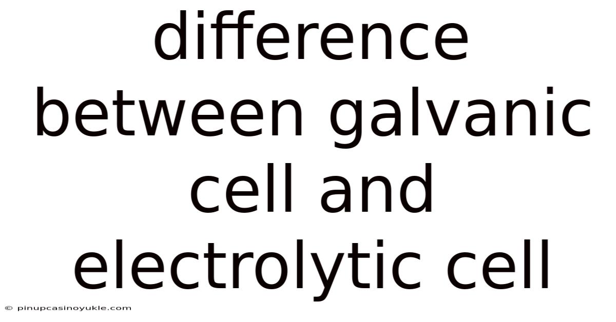 Difference Between Galvanic Cell And Electrolytic Cell