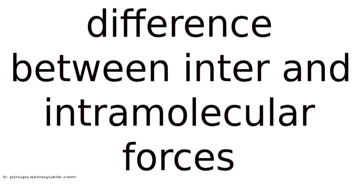 Difference Between Inter And Intramolecular Forces