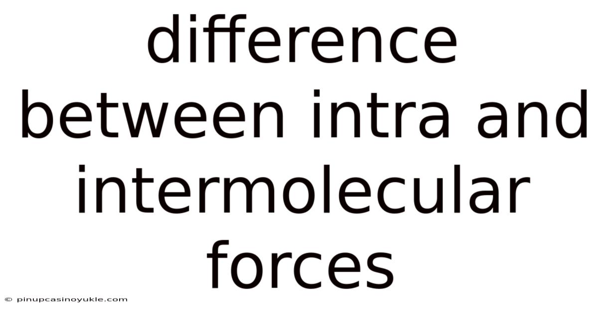 Difference Between Intra And Intermolecular Forces